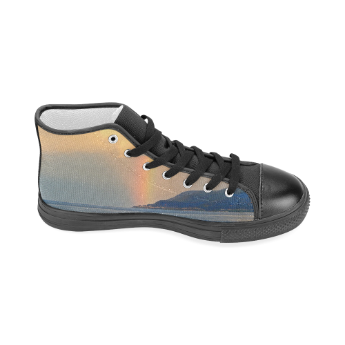 Rainbow Walk Men’s Classic High Top Canvas Shoes (Model 017)