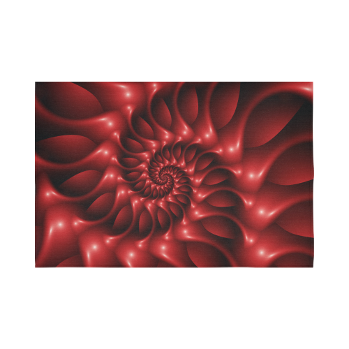 Glossy Red Spiral Fractal Cotton Linen Wall Tapestry 90"x 60"