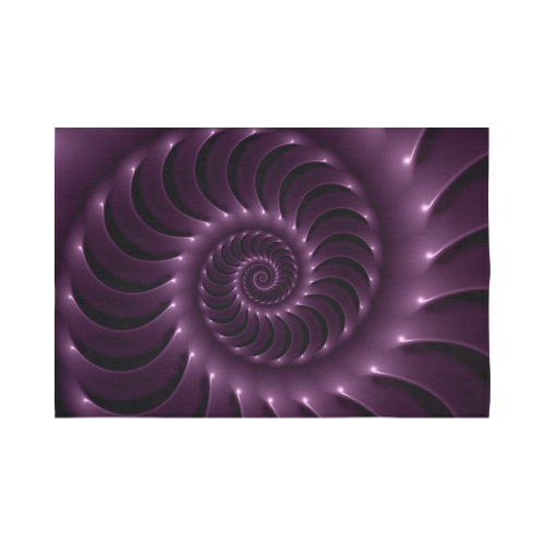 Glossy Purple Spiral Fractal Cotton Linen Wall Tapestry 90"x 60"