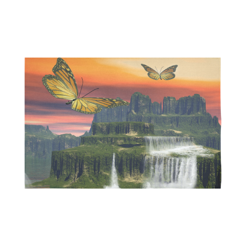 Fantasy world with butterflies Cotton Linen Wall Tapestry 90"x 60"