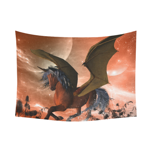 The dark unicorn Cotton Linen Wall Tapestry 80"x 60"