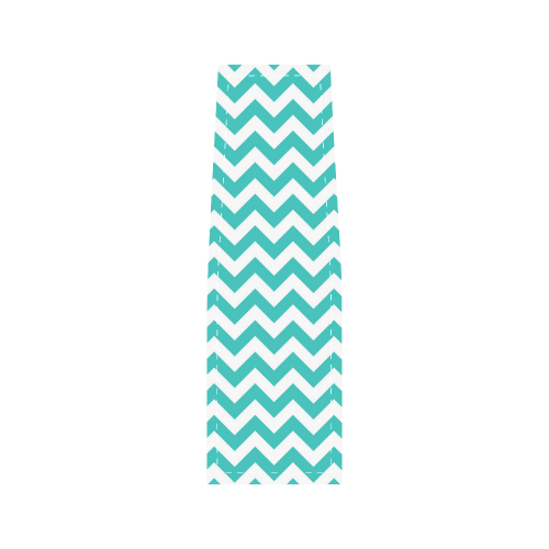 Turquoise and white zigzag chevron Saddle Bag/Large (Model 1649)