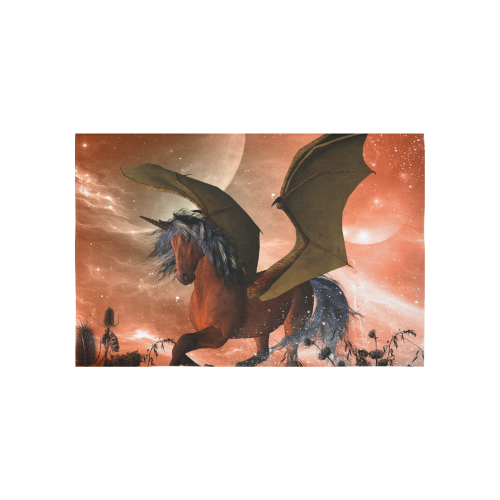 Awesome dark unicorn Cotton Linen Wall Tapestry 60"x 40"