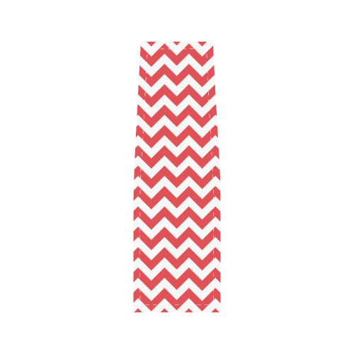 Poppy Red and white zigzag chevron Saddle Bag/Large (Model 1649)