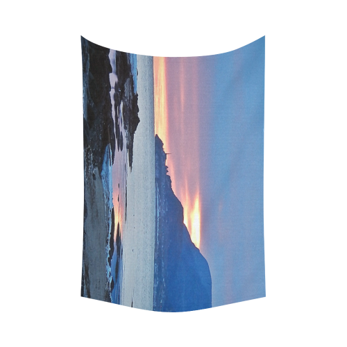 Sunrise in Tourelle Cotton Linen Wall Tapestry 90"x 60"