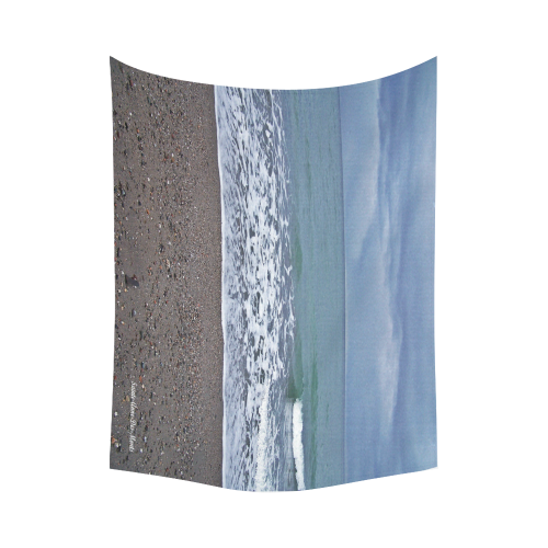 Foam on the Beach Cotton Linen Wall Tapestry 80"x 60"