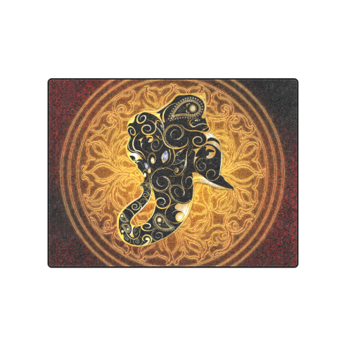 Gold, black elephant Blanket 50"x60"