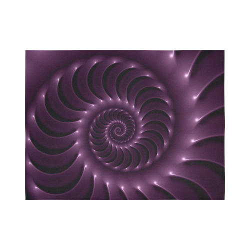 Glossy Purple Spiral Fractal Cotton Linen Wall Tapestry 80"x 60"