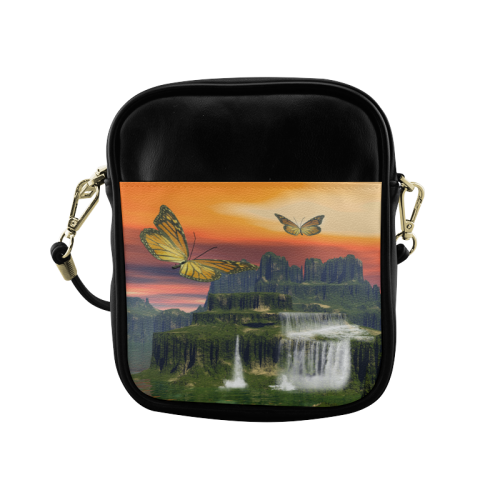 Fantasy world with butterflies Sling Bag (Model 1627)