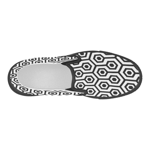 black and white ocragon Women's Slip-on Canvas Shoes (Model 019)