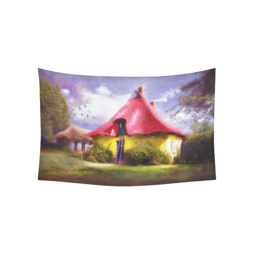 Fairy House Cotton Linen Wall Tapestry 60"x 40"