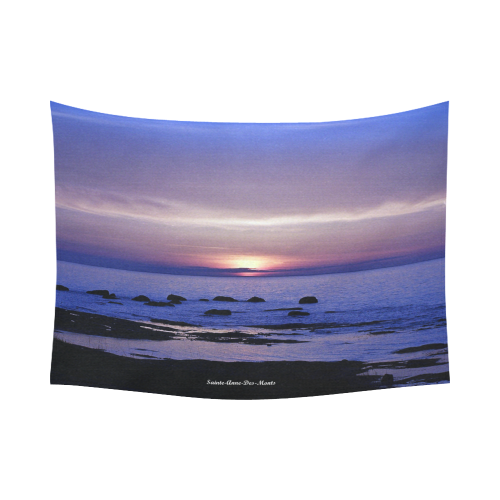 Blue and Purple Sunset Cotton Linen Wall Tapestry 80"x 60"