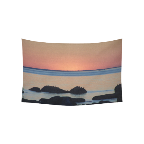 Dusk on the Sea Cotton Linen Wall Tapestry 60"x 40"