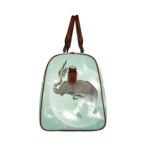 Elephant in a bubble with fish Waterproof Travel Bag/Small (Model 1639)