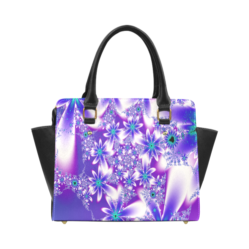 Purple Fractal Flowers Classic Shoulder Handbag Classic Shoulder Handbag (Model 1653)