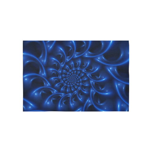 Glossy Blue Spiral Fractal Cotton Linen Wall Tapestry 60"x 40"