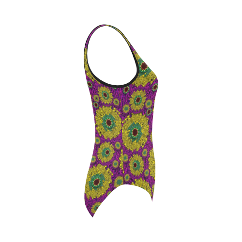 Sunroses mixed with stars in a moonlight serenad Vest One Piece Swimsuit (Model S04)
