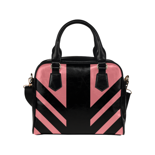 Chevron - Coral Shoulder Handbag (Model 1634)