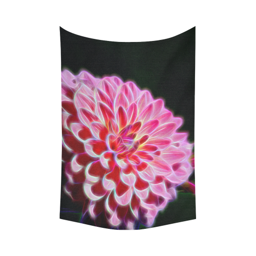 Pink Chrysanthemum Topaz Cotton Linen Wall Tapestry 90"x 60"