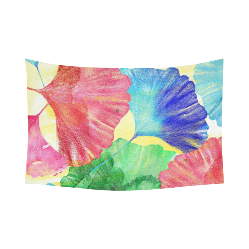 Ginkgo Leaves Cotton Linen Wall Tapestry 90"x 60"