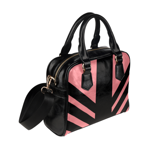 Chevron - Coral Shoulder Handbag (Model 1634)