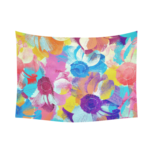 Anemones Flower Cotton Linen Wall Tapestry 80"x 60"