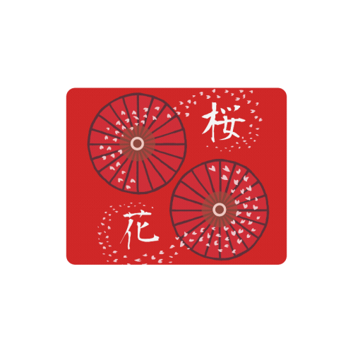 Japanese Umbrella "Cherry Blossoms" Rectangle Mousepad