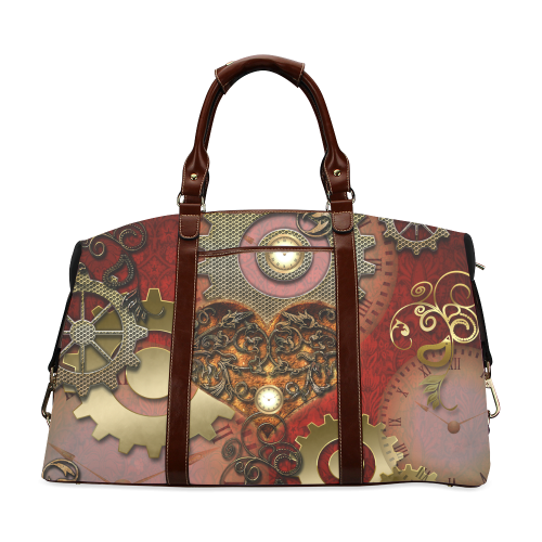 Steampunk, awesome glowing hearts Classic Travel Bag (Model 1643)