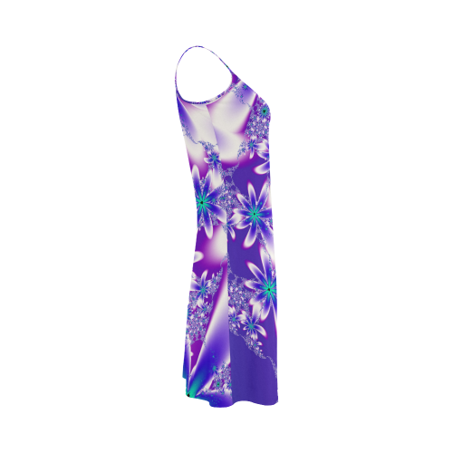 Purple Fractal Flower Slip Dress Alcestis Slip Dress (Model D05)