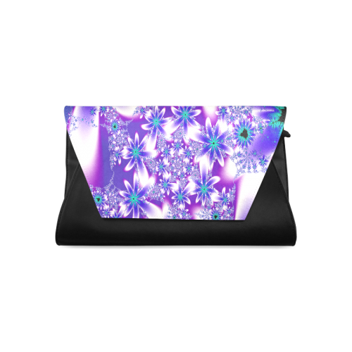 Purple Fractal Flowers Clutch Bag Clutch Bag (Model 1630)