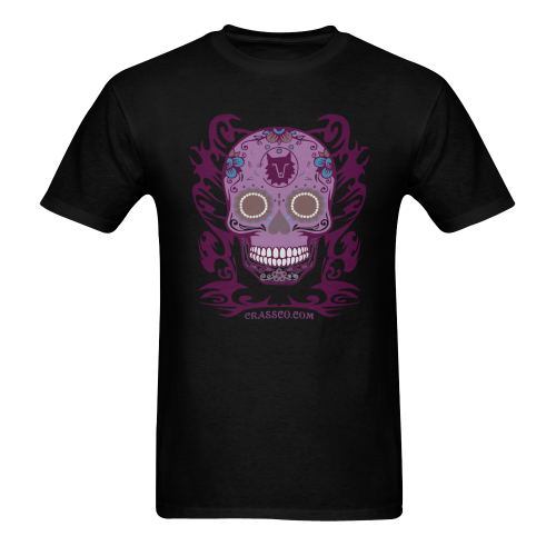 SKULL TRIBAL COLOR Men's T-Shirt in USA Size (Two Sides Printing)