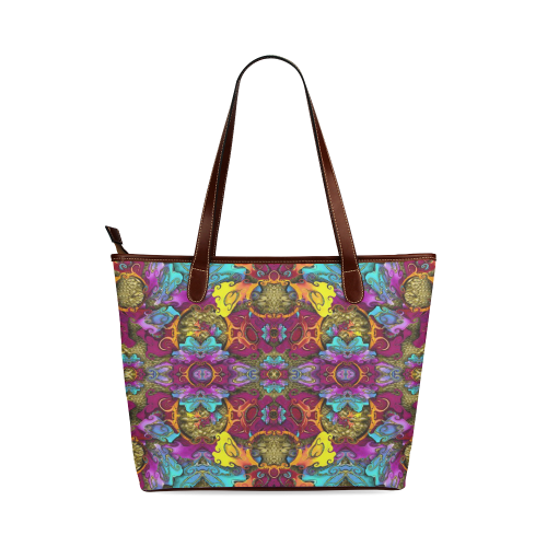 Fantasy rainbow flowers in a environment of calm Shoulder Tote Bag (Model 1646)