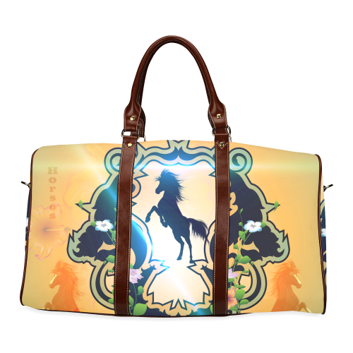 Horse silhouette Waterproof Travel Bag/Small (Model 1639)