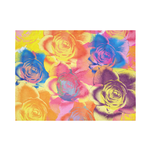 Roses Cotton Linen Wall Tapestry 80"x 60"