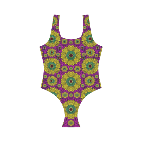Sunroses mixed with stars in a moonlight serenad Vest One Piece Swimsuit (Model S04)