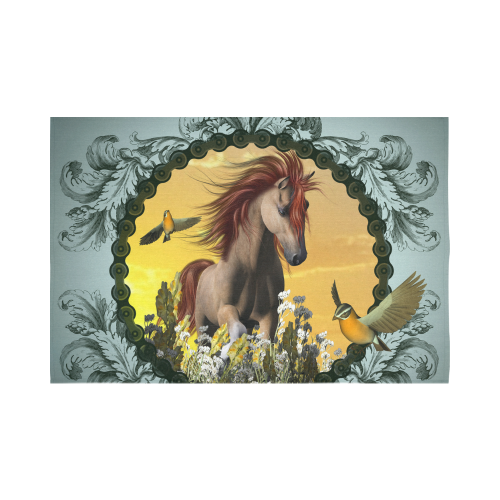Wonderful horse with bird Cotton Linen Wall Tapestry 90"x 60"