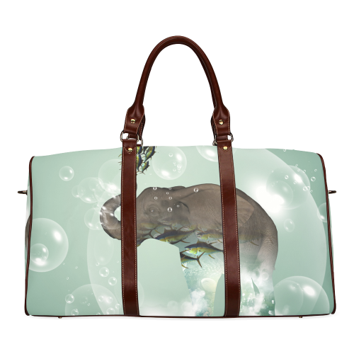 Elephant in a bubble with fish Waterproof Travel Bag/Large (Model 1639)