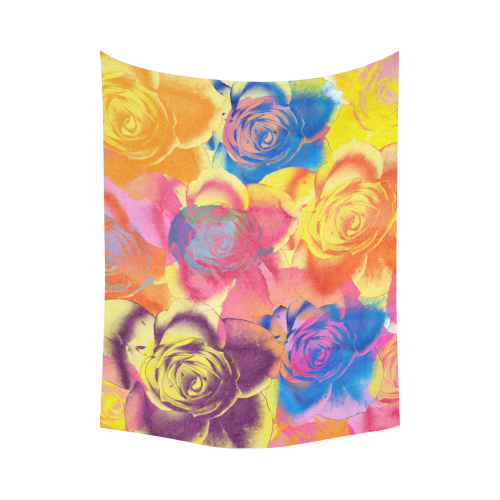 Roses Cotton Linen Wall Tapestry 80"x 60"