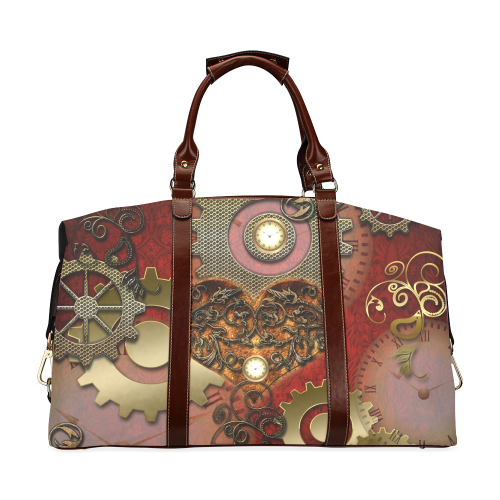 Steampunk, awesome glowing hearts Classic Travel Bag (Model 1643)