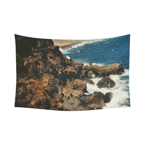 Aruba, dream beach Cotton Linen Wall Tapestry 90"x 60"