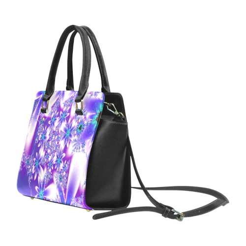 Purple Fractal Flowers Classic Shoulder Handbag Classic Shoulder Handbag (Model 1653)