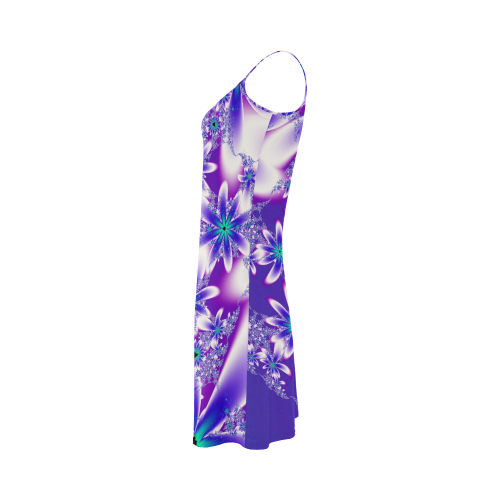 Purple Fractal Flower Slip Dress Alcestis Slip Dress (Model D05)