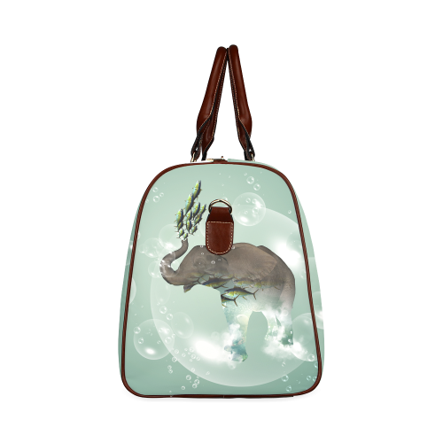 Elephant in a bubble with fish Waterproof Travel Bag/Large (Model 1639)