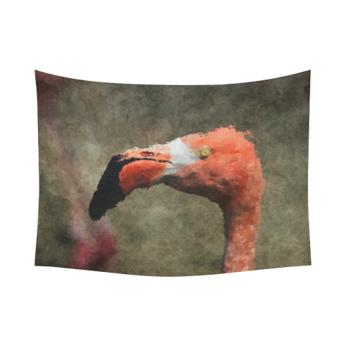 animal art studio 26516 flamingo Cotton Linen Wall Tapestry 80"x 60"