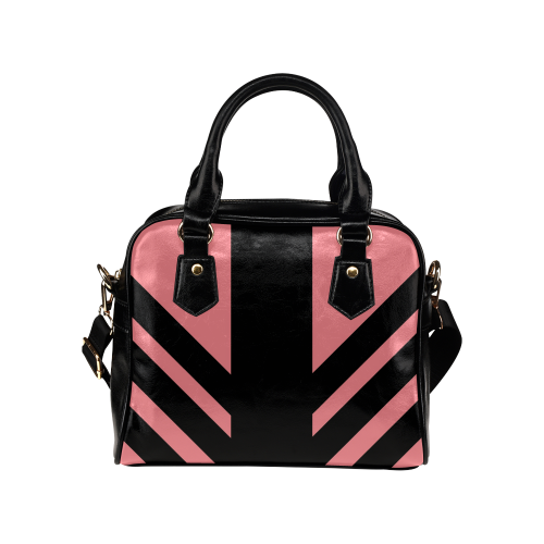 Chevron - Coral Shoulder Handbag (Model 1634)