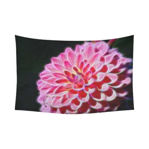 Pink Chrysanthemum Topaz Cotton Linen Wall Tapestry 90"x 60"