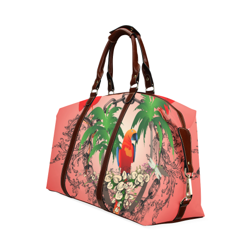Funny parrot, tropical design Classic Travel Bag (Model 1643)