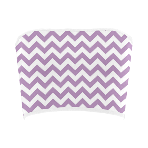 Purple Lilac and white zigzag chevron Bandeau Top