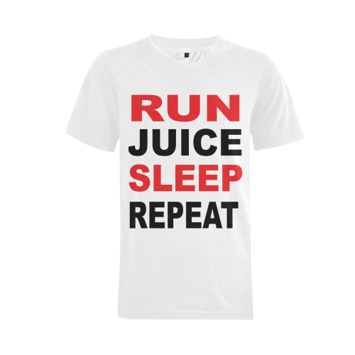 Run Juice Sleep Repeat Men's V-Neck T-shirt  Big Size(USA Size) (Model T10)