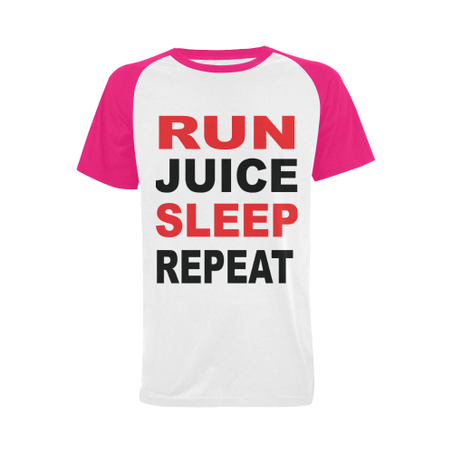 Run Juice Sleep Repeat Men's Raglan T-shirt (USA Size) (Model T11)